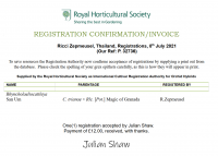 Rlc. San Um, RHS registration