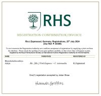 Rlc. Araya, RHS registration